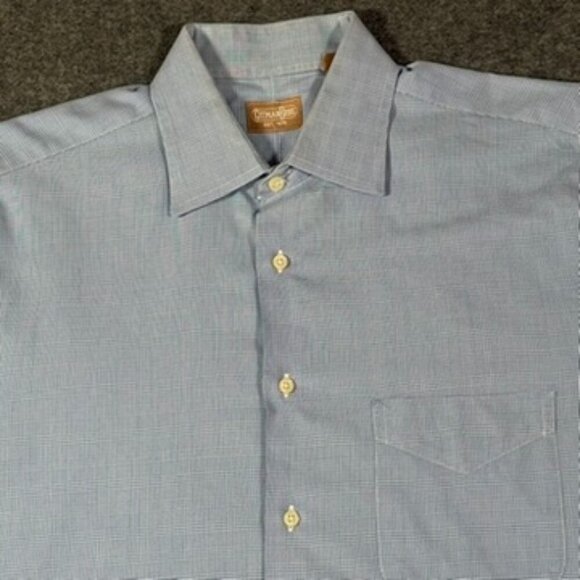 Gitman Bros Mens Long Sleeve Button Shirt Sz 16.5 34 Large USA Blue Made in USA - Picture 1 of 11